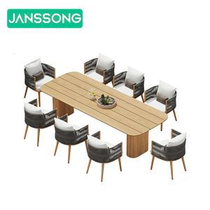 Set di Mobili da <span class=keywords><strong>Giardino</strong></span> per Hotel, Sedia da Pranzo in Corda per Esterni, <span class=keywords><strong>Tavolo</strong></span> da Patio in Teak di Lusso, Set da Pranzo per Esterni, <span class=keywords><strong>Tavolo</strong></span> e Sedie da <span class=keywords><strong>Giardino</strong></span> - Product Image 4