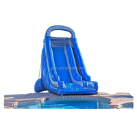 Glissière gonflable bleue commerciale de PVC pour la piscine