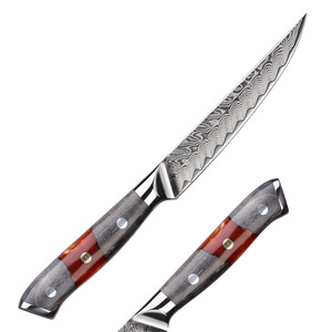 Couteau à steak en acier Damas ultra-affûté de 5 pouces avec manche en résine - Product Image 1