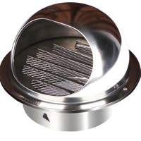 Capuchon de pluie en acier inoxydable de haute qualité couvercle de Ventilation murale extérieure pour conduits de cuisine 304 grille d'aération externe ronde