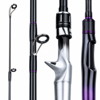 Canne à pêche légère en fibre de verre M Action 1,8m 2,1m, couleurs caméléon, 2 sections, universelle pour leurres, pêche au bar, à la carpe, en lac