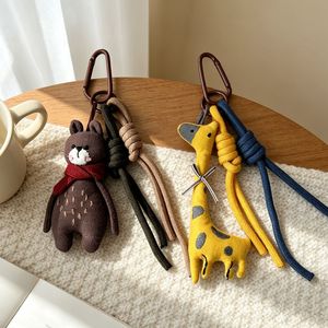 New Korean Ins Style Handmade Woven Fabric Cute Animal Doll Pendant Fashion Cartoon Keychain <b>Bag</b> <b>Charm</b> for <b>Bag</b> Accessories - Product Image 3