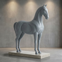 Statue de cheval grandeur nature en résine, sculpture d'artiste, grande figurine animale, décoration de salon, ornement artistique, artisanat OEM, vente en gros