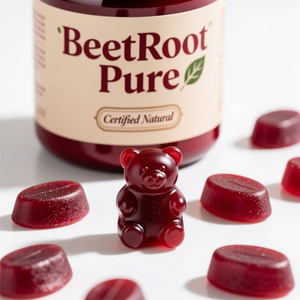 Gummies de betterave rouge : Complément alimentaire énergisant avec vitamine B12 pour le soutien de la santé digestive des adultes - Product Image 1
