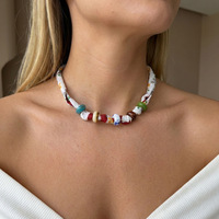Collier Choker Bohème Coloré à Perles, Fait Main, en Tissu, pour Femme, Idéal pour les Vacances à la Plage, Bijou Ethnique – Vente Flash