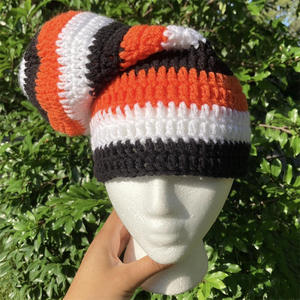 للبيع بالجملة قبعة كروشيه جديدة عالية الجودة مخططة قبعة للكبار قبعة صوفية محبوكة للنساء والرجال - Product Image 2