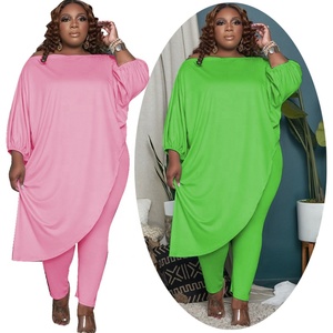 Da donna <span class=keywords><strong>taglie</strong></span> <span class=keywords><strong>forti</strong></span> 2 pezzi set da salotto oversize tute <span class=keywords><strong>pantalone</strong></span> irregolare vestito <span class=keywords><strong>pantalone</strong></span> bianco abbigliamento all'ingrosso - Product Image 1