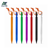 Piquets de tente robustes en alliage d'aluminium 7075 à trois brins de 18 cm - Accessoires de camping tout temps pour l'extérieur