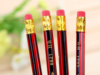 HB crayon classique rouge peinture croquis crayon en bois avec tête de gomme pour fournitures de bureau