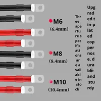 Câble de connecteur de batterie de voiture électrique IP20 48V 60V 72V en cuivre pur épaissi avec gaine en silicone, borne annulaire sans isolation 10