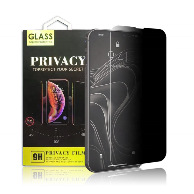 Privacy Tempered Glass 9H Ultra-thin 0.33mm 3D Curved Explosion-proof Anti-Spy Screen Protector for 11-15/16 Pro Max