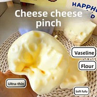 Jouet Squishy Géant Transparent ASMR en Forme de Fromage, Doux, Amusant, Sans Rebondissement, Satisfaisant, Idéal pour les Fêtes, Effet Vaseline