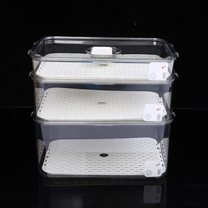 DS2389 Vegetable Fruit Storage Containers for Fridge Organizer Clear Stackable Refrigerator Organizer Bins with Lids