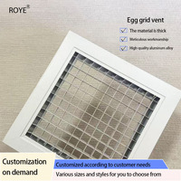 Grille de ventilation moderne en alliage d'aluminium à une ou deux couches, type œuf, pour climatiseur central, avec direction du vent réglable