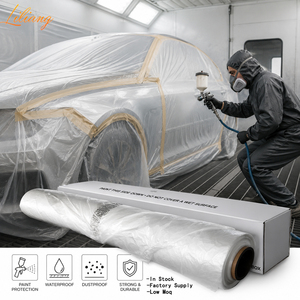 Film de masquage en PEHD pour <span class=keywords><strong>carrosserie</strong></span> automobile, <span class=keywords><strong>protection</strong></span> contre les projections de peinture, rouleau de bâche plastique pour rénovation automobile 4,8m x 100m – En stock - Product Image 3