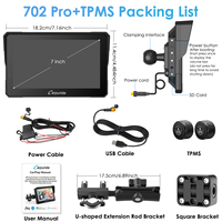 Carpuride W702Pro Reproductor Multimedia para Motocicleta con TPMS, Pantalla Táctil Inalámbrica de 7 Pulgadas con Android Auto, GPS, Resistente al Agua, Desmontable para BMW Moto