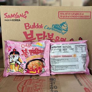 Nouilles instantanées frites Samyangg en gros, saveur poulet épicé avec sauce carbonara, 130g, 40 sachets - Product Image 5