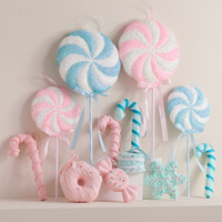 Nouveautés de Noël : Décorations suspendues de Noël - Sucettes canne à sucre, macarons, gâteaux, pendentifs d'arbre de Noël
