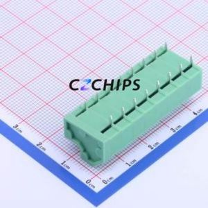 KF237-5.08-8P Spring Terminal Block Through hole Component (THT),P=5.08mm Connector 1x8P 5.08mm Green 8P - Product Image 2