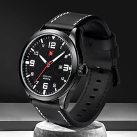 Montre pour homme NS Never Stop N917, bracelet en cuir, sport, décontractée, étanche, calendrier, date automatique, avec boîte cadeau