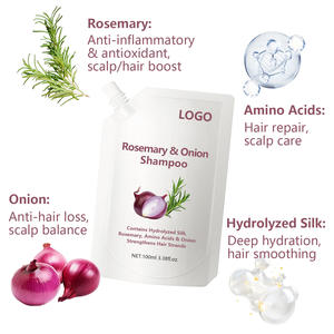 Champú de Romero y Cebolla de Marca Privada con Aminoácidos de Seda Hidrolizados que Fortalece las Hebras del Cabello con Queratina y Colágeno - Product Image 3