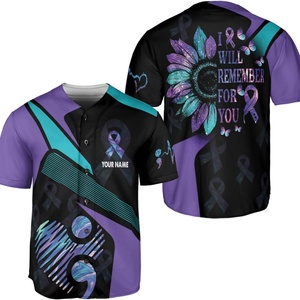 Camiseta de Béisbol para la Prevención del Suicidio, Apoyo a la Salud Mental, Unisex, Manga Corta, Absorbe la Humedad, Ropa Deportiva Antibacteriana - Product Image 3