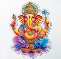 Aimant de réfrigérateur rond en acrylique imperméable personnalisé avec le dieu hindou Ganesha, cadeau promotionnel culturel indien