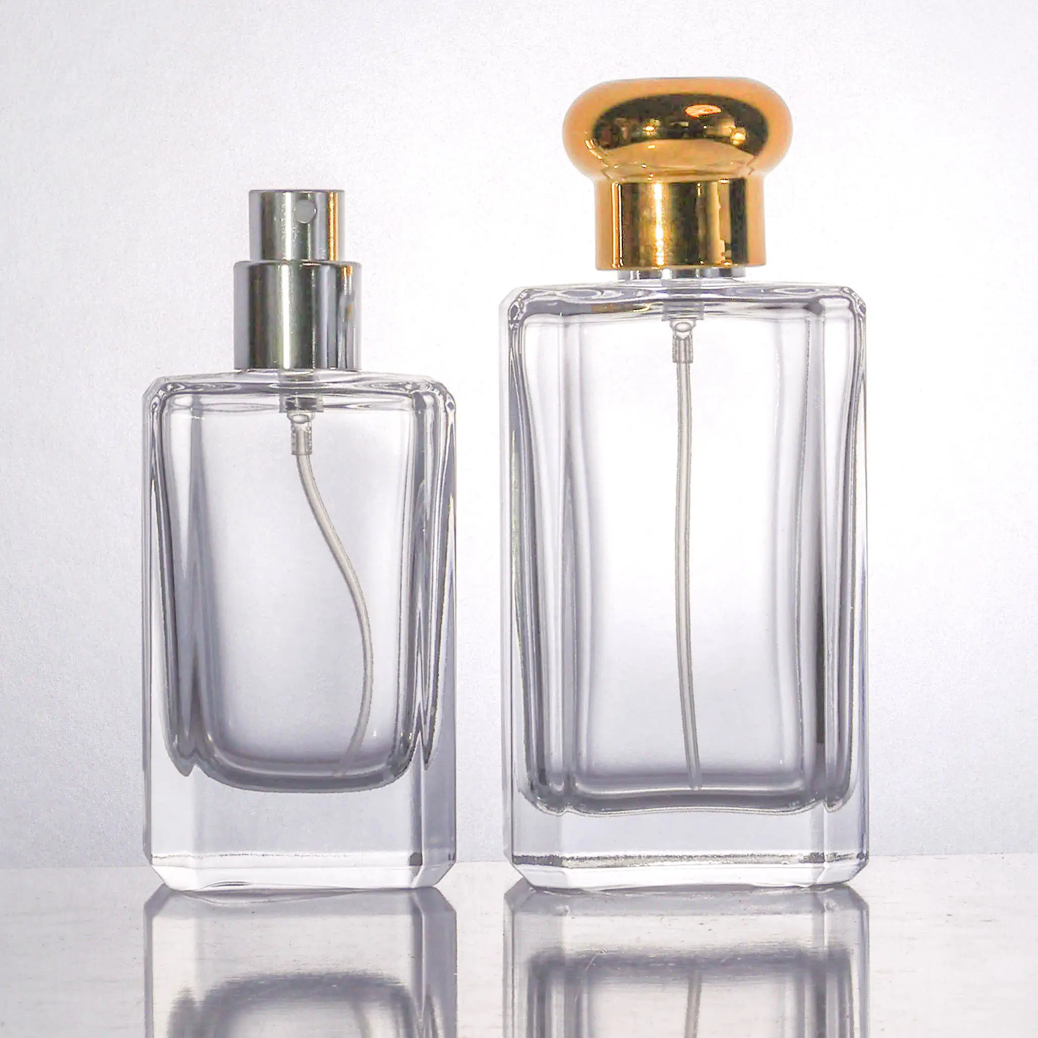 カスタムグレーブラックグラデーションカラー香水瓶スクエアキューブガラス香水瓶ABSサーリンキャップ付き