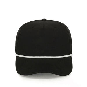 Chapeau de golf noir bord incurvé 5 panneaux Logo casquette de baseball de golf Snapback corde chapeau de soleil chapeaux de camionneur en plein air IVA-C-G-31 - Product Image 5