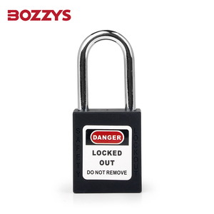 <span class=keywords><strong>Cadenas</strong></span> de sécurité Loto en acier noir de 38 mm avec anse, codage laser personnalisé, clé maîtresse, par le fabricant OEM BOZZYS - Product Image 1