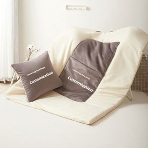 Custom Embroidered Soft Flannel Pillow <b>Blanket</b>, Airplane Pillow, Foldable Travel, Ideal for Promotional Activities - Product Image 2