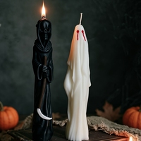 Bougies Pilier Artisanales Fantaisie en Cire de Soja Parfumées, Décorations d'Intérieur Thème Mummy Fantôme, Cadeaux d'Halloween Nouveauté, Favors de Fête, Vente en Gros