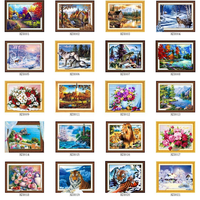 Nouvelle Offre 2026 : Kit de Peinture Diamant 5D DIY sur Cadre, Toile Tendue 16x20 Pouces, Perles Complètes