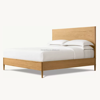 Lit à plateau François RH, style moderne minimaliste, en bois massif, couleur noyer, grand lit, mobilier de chambre pour hôtel et villa