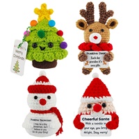 Jouet en peluche de soutien de cornichon émotionnel avec des cartes positives Poupées au crochet Pomme de terre positive Décoration de chambre idéale Anniversaire inspirant