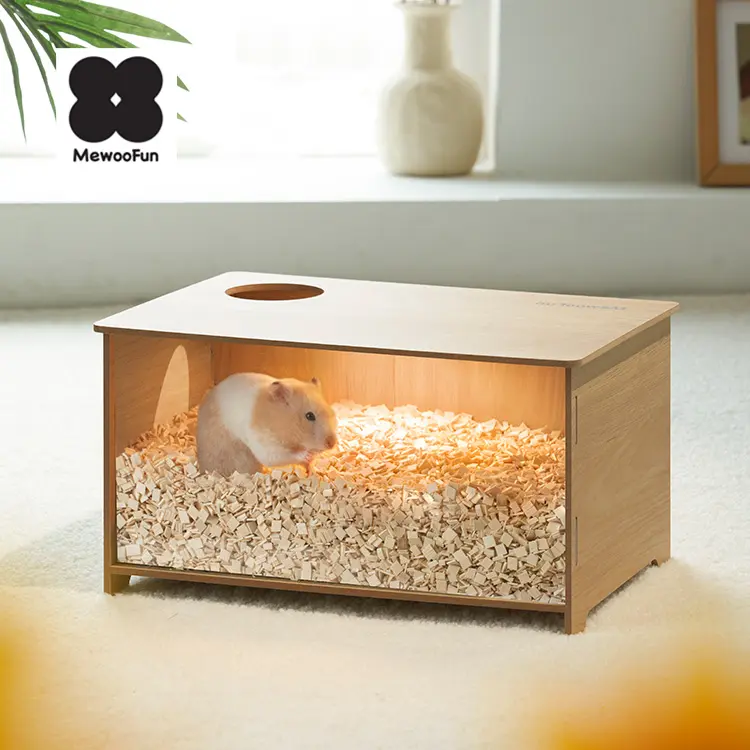 Mewofun 2022 Kandang Rumah Hamster Kayu Aksesoris Tempat Tidur Sarang Hamster Mainan Tersembunyi