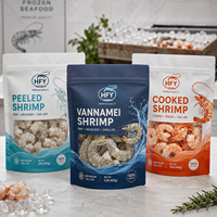 Sacs d'emballage personnalisés en plastique pour aliments surgelés, refermables, à fond plat, avec fermeture éclair, pour fruits de mer et crevettes