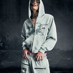 Sweat à capuche unisexe en coton surdimensionné de haute qualité OEM, imprimé 3D en mousse personnalisé, pour homme, hiver, style anime - Product Image 4