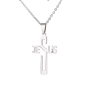<span class=keywords><strong>Collana</strong></span> <span class=keywords><strong>con</strong></span> Ciondolo a <span class=keywords><strong>Croce</strong></span> Personalizzabile TD in Acciaio Inox Placcato <span class=keywords><strong>Oro</strong></span> 18K, Charm Unisex <span class=keywords><strong>con</strong></span> Nome Personalizzato - Product Image 5