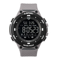 Jam Tangan Elektronik TOMI Simple Sports dengan Fungsi Stopwatch, Diameter 50mm, Dial Kulit, Mesin Hangzhou