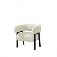 Fauteuil Moderne Pliant en Tissu Côtelé pour Salon – Fauteuil Confortable en Forme de Baril pour Petits Espaces