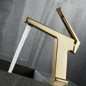 Robinet de salle de bain carré géométrique en laiton massif, <span class=keywords><strong>mitigeur</strong></span> à levier unique, robinet plat linéaire commercial, vente en gros - Product Image 6