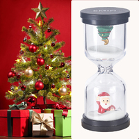 Reloj de Arena de Cuentas de Vidrio Hechas a Mano Estilo Art Deco con Diseño de Santa Claus y Árbol para Decoración Navideña del Hogar