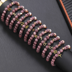 JD Wholesale - Pulsera con Colgante <span class=keywords><strong>de</strong></span> Acero Inoxidable con Ocho Piedras Naturales Planetarias, Signos del Zodiaco, Protección Energética, Joyería <span class=keywords><strong>para</strong></span> Parejas - Product Image 3