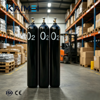 Cilindro de Gas Oxígeno de Acero de Alta Pureza 99.999% 5N, 40L, 150 Bar, Válvula G5/8, Precio de Fábrica de $0.0025/L
