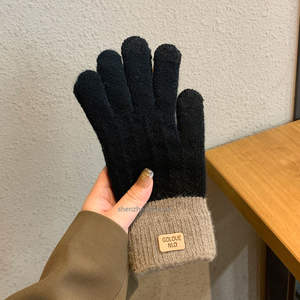 Guantes cálidos de punto de invierno de fibra de Alpaca, guantes gruesos sólidos simples a prueba de viento para regalo de cumpleaños de vacaciones - Product Image 3