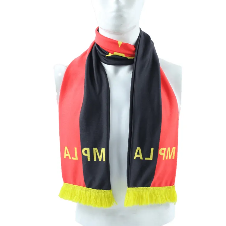 Bufanda del equipo nacional Hecho de poliéster bufanda con estampado de seda personalizada bufanda de fútbol