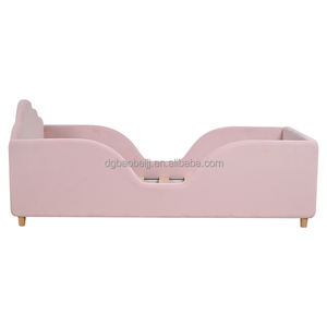 Letto singolo rosa per bambini, morbido e versatile, con funzione anti-danno, personalizzabile OEM, all'ingrosso, per cameretta - Product Image 3