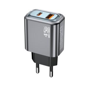 Adaptador de Corriente USB-C GaN de 45 W, Cargador Rápido Multipuerto, Protocolo Completo, Carga Ultrarrápida PD QC3.0 2 en 1, Indicador LED - Product Image 1