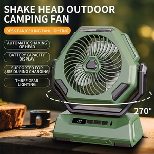Nouveau ventilateur de camping 2024 de 6000 mAh, ventilateur d'extérieur rechargeable, ventilateur de plafond oscillant, climatiseur portable, refroidisseur d'air avec éclairage - Product Image 1